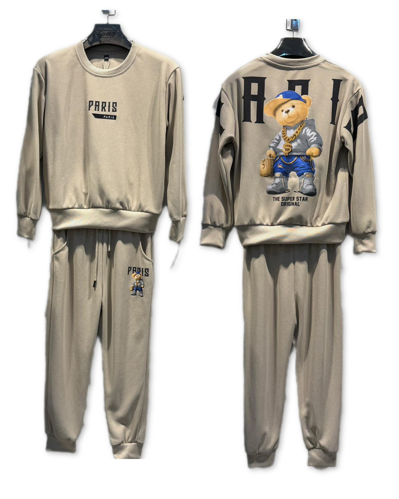 Ensemble jogging enfant imprimé teddy /  Lot de 6 Pièces (Tailles 4 à 14 ans)