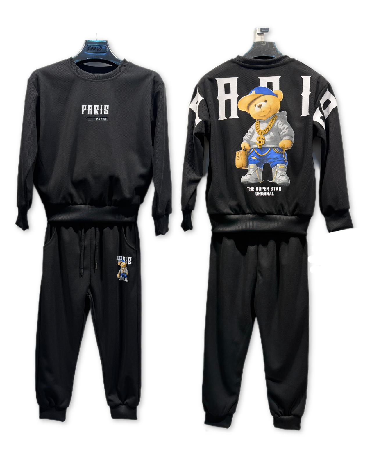 Ensemble jogging enfant imprimé teddy /  Lot de 6 Pièces (Tailles 4 à 14 ans)