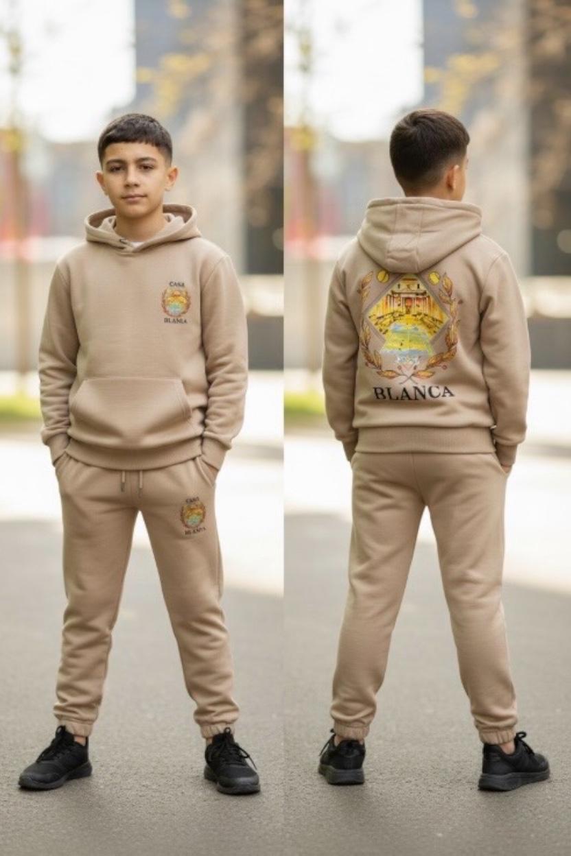 Ensemble jogging enfant capuche imprimé Casa- Lot de 6 Pièces (Tailles 4 à 14 ans)