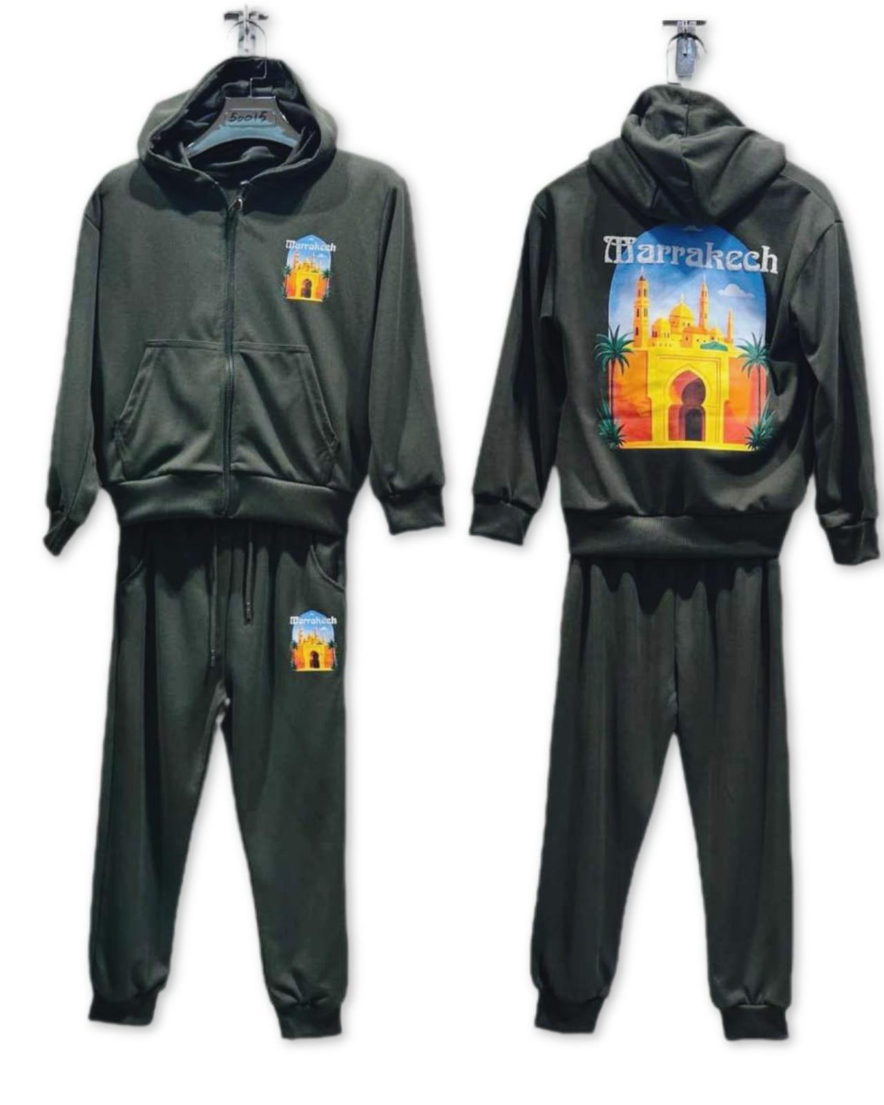Ensemble garçon jogging imprimé Marrakech – Veste + pantalon – Lot de 6 Pièces (Tailles 4 à 14 ans)