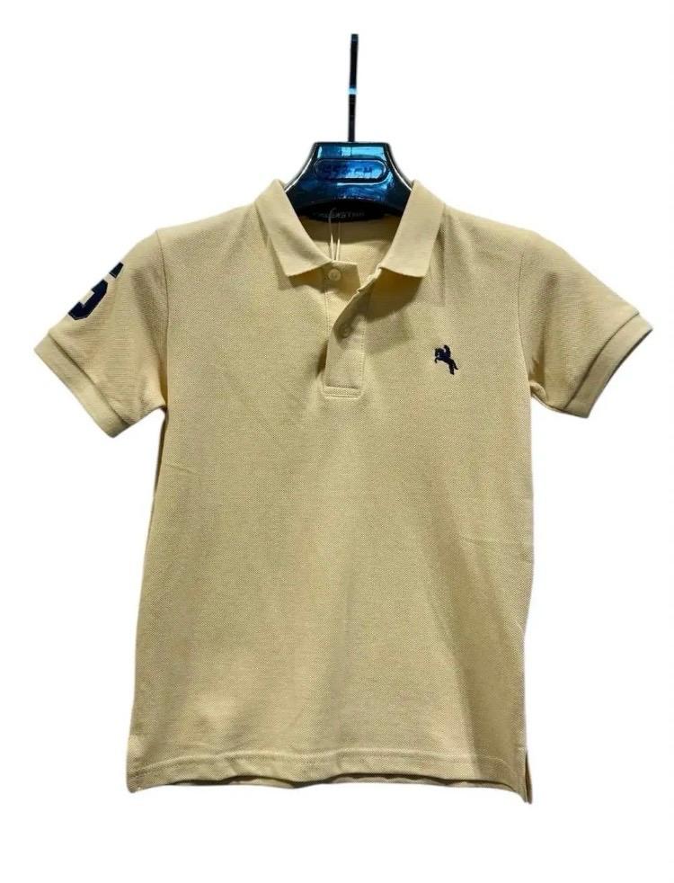 Polo enfant manches courtes avec col classique et broderie – Lot de 6 Pièces (Tailles 4 à 14 ans)