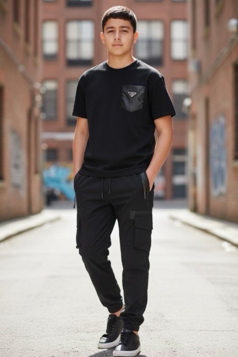 Pantalon garçon cargo avec poches multiples et zips –Lot de 6 Pièces (Tailles 4 à 14 ans)