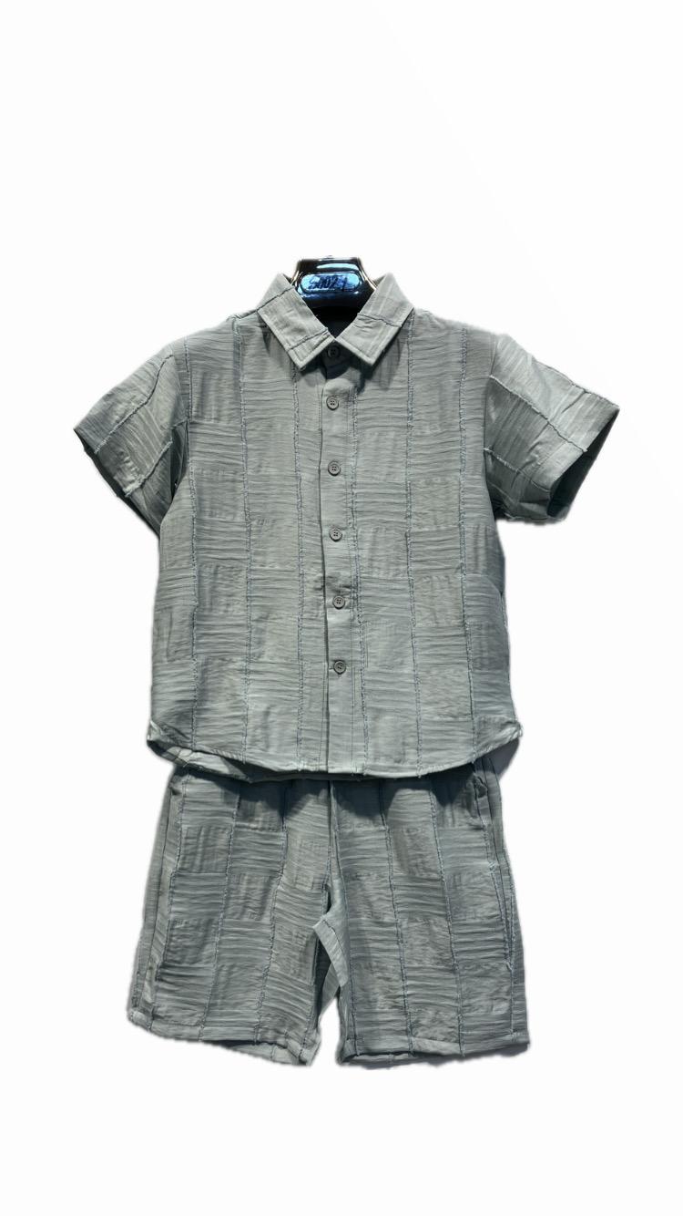 Ensemble garçon chemise manches courtes et short – Lot de 6 Pièces (Tailles 4 à 14 ans)