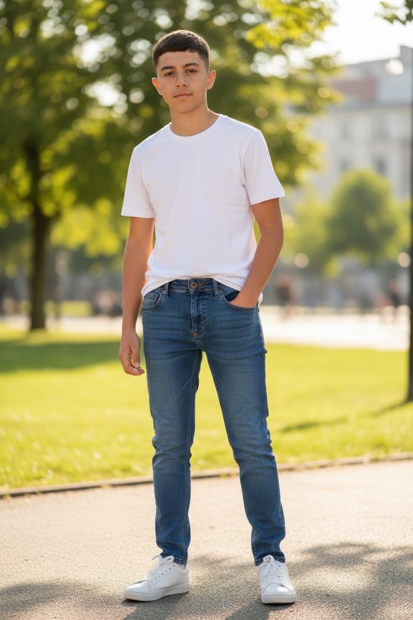 Jeans garçon coupe droite –  Lot de 6 Pièces (Tailles 4 à 14 ans)