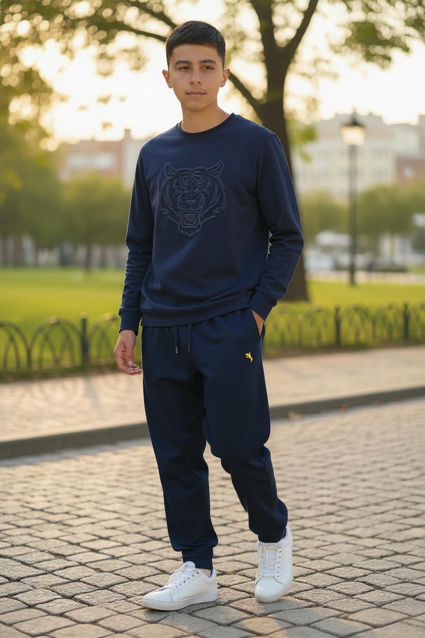 Pantalon jogging enfant à taille élastique avec cordon – Lot de 6 Pièces (Tailles 4 à 14 ans)
