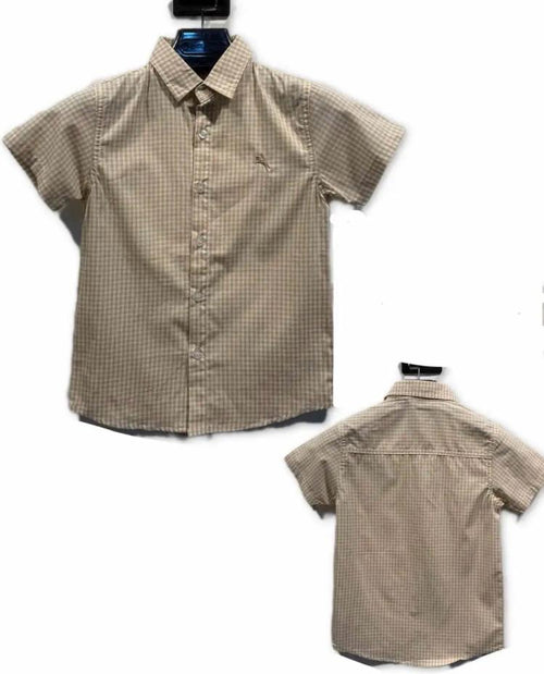 Chemise garçon manches courtes à carreaux avec col classique – Lot de 6 Pièces (Tailles 4 à 14 ans)