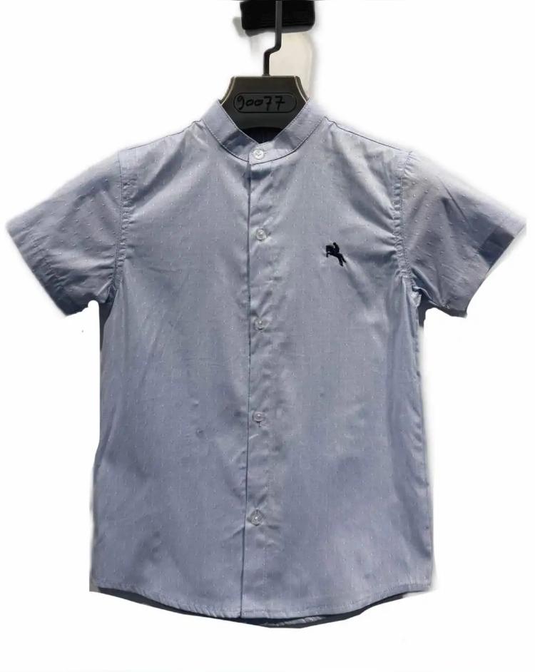 Ensemble garçon chemise à pois avec col officier et short assorti – Lot de 6 Pièces (Tailles 4 à 14 ans)